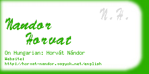 nandor horvat business card