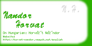 nandor horvat business card